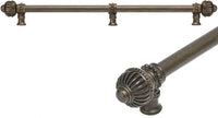 Cricket Cage 22'' cc with 5/8'' smooth center long pull & center brace large finial in Antique Brass. 5579-3