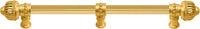 Cricket Cage 22'' cc with 5/8'' reeded center long pull & center brace large finial in Gilded Mercury. 5579R-8