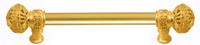 Juliane Grace 6'' cc with 5/8'' smooth center long pull large finial in Gilded Mercury. 5600-8