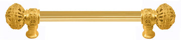 Juliane Grace 6'' cc with 5/8'' reeded center long pull large finial in Gilded Mercury. 5600R-8