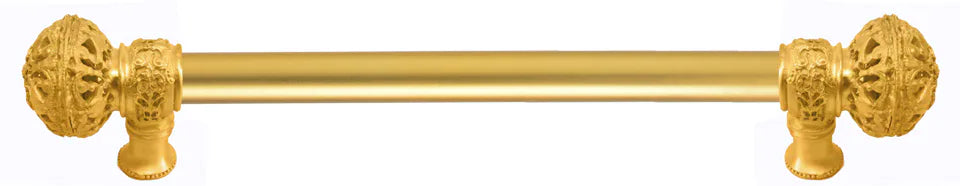 Juliane Grace 9'' cc with 5/8'' smooth center long pull large finial in Gilded Mercury. 5601-8