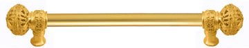 Juliane Grace 9'' cc with 5/8'' smooth center long pull large finial in Gilded Mercury. 5601-8