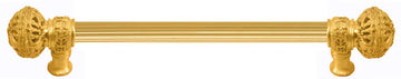 Juliane Grace 9'' cc with 5/8'' reeded center long pull large finial in Gilded Mercury. 5601R-8