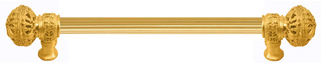 Juliane Grace 9'' cc with 5/8'' reeded center long pull large finial in Gilded Mercury. 5601R-8