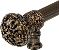 Juliane Grace 18'' cc with 5/8'' reeded center long pull large finial in Antique Brass. 5603R-3