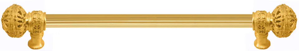 Juliane Grace 18'' cc with 5/8'' reeded center long pull large finial in Gilded Mercury. 5603R-8