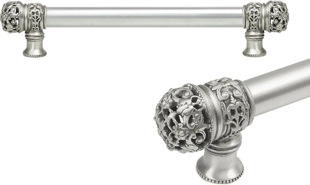 Juliane Grace 9'' cc with 5/8'' smooth center long pull small finial in Satin. 5611-11