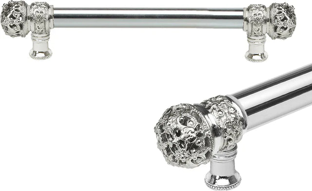 Juliane Grace 9'' cc with 5/8'' smooth center long pull small finial in Platinum. 5611-24
