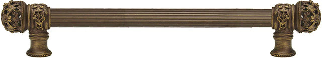 Juliane Grace 12'' cc with 5/8'' reeded center long pull small finial in Antique Brass. 5612R-3