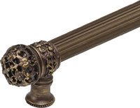 Juliane Grace 12'' cc with 5/8'' reeded center long pull small finial in Antique Brass. 5612R-3
