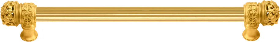 Juliane Grace 18'' cc with 5/8'' reeded center long pull small finial in Gilded Mercury. 5613R-8