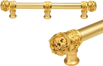 Juliane Grace 9'' cc with 5/8'' smooth center long pull & center brace small finial in Gilded Mercury. 5616-8