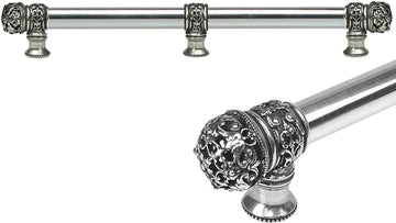 Juliane Grace 12'' cc with 5/8'' smooth center long pull & center brace small finial in Chalice. 5617-9