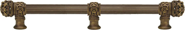 Juliane Grace 18'' cc with 5/8'' reeded center long pull & center brace small finial in Antique Brass. 5618R-3