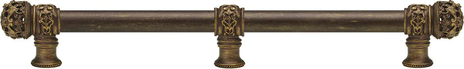 Juliane Grace 22'' cc with 5/8'' smooth center long pull & center brace small finial in Antique Brass. 5619-3