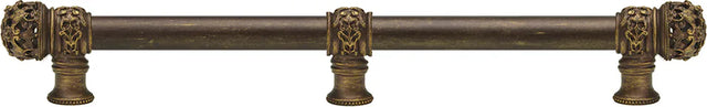 Juliane Grace 22'' cc with 5/8'' smooth center long pull & center brace small finial in Antique Brass. 5619-3
