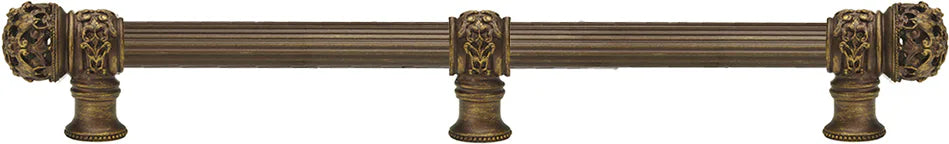 Juliane Grace 22'' cc with 5/8'' reeded center long pull & center brace small finial in Antique Brass. 5619R-3