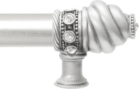 Cache Caché 6'' cc with 5/8'' smooth center long pull with 16 rivoli Swarovski Clear Crystals in Satin 5670-11C