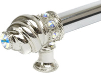 Cache Caché 6'' cc with 5/8'' smooth center long pull with 16 rivoli Swarovski Aurore Boreale Crystals 5670-24AB