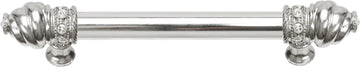 Caché 6'' cc with 5/8'' smooth center long pull with 16 rivoli Swarovski Clear Crystals in Platinum 5670-24C