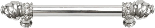 Caché 6'' cc with 5/8'' smooth center long pull with 16 rivoli Swarovski Clear Crystals in Platinum 5670-24C
