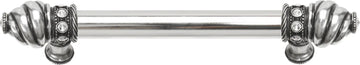 Caché 6'' cc with 5/8'' smooth center long pull with 16 rivoli Swarovski Clear Crystals in Chalice. 5670-9C