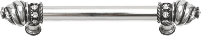 Caché 6'' cc with 5/8'' smooth center long pull with 16 rivoli Swarovski Clear Crystals in Chalice. 5670-9C