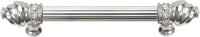 Caché 6'' cc with 5/8'' reeded center long pull with 16 rivoli Swarovski Clear Crystals in Platinum 5670R-24C