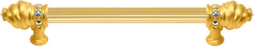 Caché 6'' cc with 5/8'' reeded center long pull with 16 rivoli Swarovski Aurore Boreale Crystals 5670R-8AB