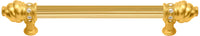 Caché 6'' cc with 5/8'' reeded center long pull with 16 rivoli Swarovski Clear Crystals in Gilded Mercury. 5670R-8C