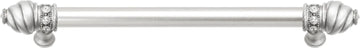 Caché 9'' cc with 5/8'' smooth center long pull with 16 rivoli Swarovski Clear Crystals in Satin 5671-11C