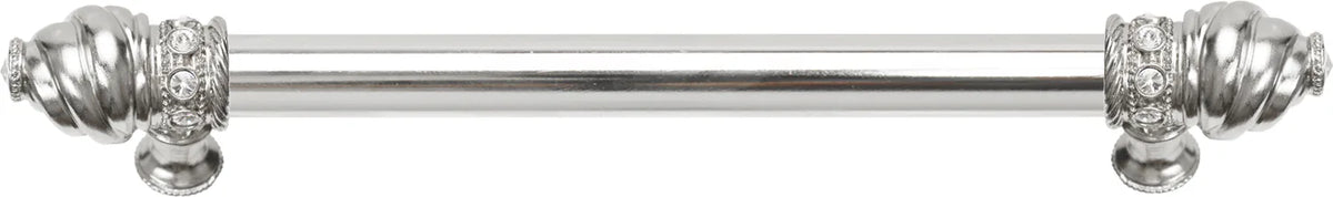 Caché 9'' cc with 5/8'' smooth center long pull with 16 rivoli Swarovski Clear Crystals in Platinum 5671-24C