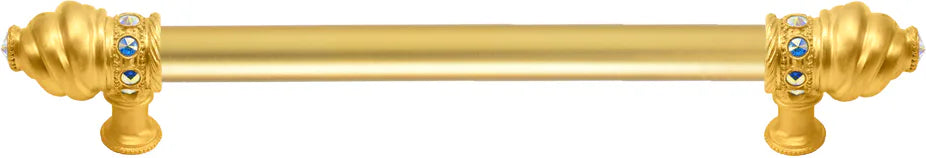 Caché 9'' cc with 5/8'' smooth center long pull with 16 rivoli Swarovski Aurore Boreale Crystals 5671-8AB
