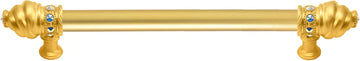 Caché 9'' cc with 5/8'' smooth center long pull with 16 rivoli Swarovski Aurore Boreale Crystals 5671-8AB