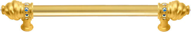 Caché 9'' cc with 5/8'' smooth center long pull with 16 rivoli Swarovski Aurore Boreale Crystals 5671-8AB