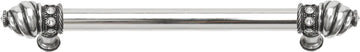 Caché 9'' cc with 5/8'' smooth center long pull with 16 rivoli Swarovski Clear Crystals in Chalice. 5671-9C