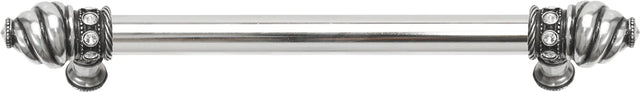 Caché 9'' cc with 5/8'' smooth center long pull with 16 rivoli Swarovski Clear Crystals in Chalice. 5671-9C