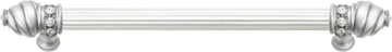 Caché 9'' cc with 5/8'' reeded center long pull with 16 rivoli Swarovski Clear Crystals in Satin 5671R-11C