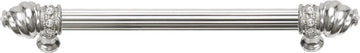 Caché 9'' cc with 5/8'' reeded center long pull with 16 rivoli Swarovski Clear Crystals in Platinum 5671R-24C