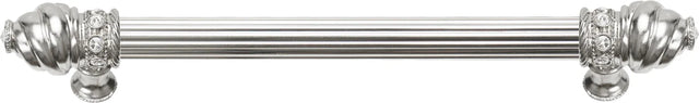Caché 9'' cc with 5/8'' reeded center long pull with 16 rivoli Swarovski Clear Crystals in Platinum 5671R-24C