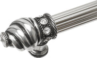 Cache Caché 9'' cc with 5/8'' reeded center long pull with 16 rivoli Swarovski Clear Crystals in Chalice. 5671R-9C