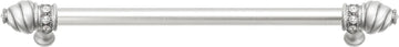 Caché 12'' cc with 5/8'' smooth center long pull with 16 rivoli Swarovski Clear Crystals in Satin 5672-11C