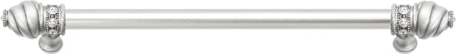 Caché 12'' cc with 5/8'' smooth center long pull with 16 rivoli Swarovski Clear Crystals in Satin 5672-11C