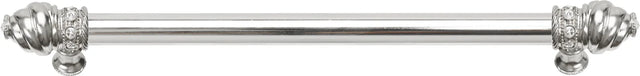 Caché 12'' cc with 5/8'' smooth center long pull with 16 rivoli Swarovski Clear Crystals in Platinum 5672-24C