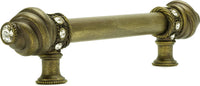 Cache Caché 12'' cc with 5/8'' smooth center long pull with 16 rivoli Swarovski Clear Crystals in Antique Brass. 5672-3C