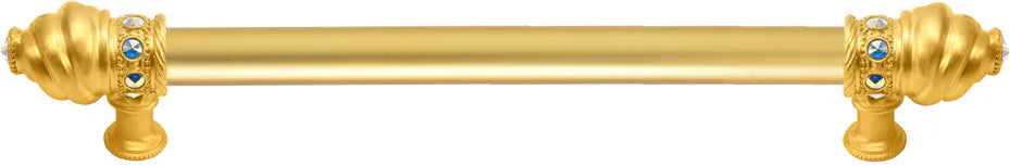 Caché 12'' cc with 5/8'' smooth center long pull with 16 rivoli Swarovski Aurore Boreale Crystals 5672-8AB