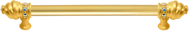 Caché 12'' cc with 5/8'' smooth center long pull with 16 rivoli Swarovski Aurore Boreale Crystals 5672-8AB