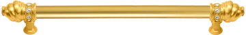 Caché 12'' cc with 5/8'' smooth center long pull with 16 rivoli Swarovski Clear Crystals in Gilded Mercury. 5672-8C