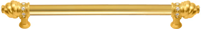 Caché 12'' cc with 5/8'' smooth center long pull with 16 rivoli Swarovski Clear Crystals in Gilded Mercury. 5672-8C