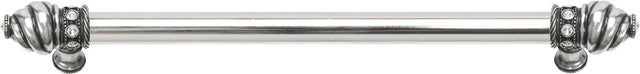 Caché 12'' cc with 5/8'' smooth center long pull with 16 rivoli Swarovski Clear Crystals in Chalice. 5672-9C